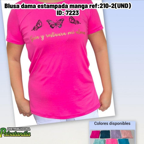 Blusa dama estampada manga ref:210-2(UND)