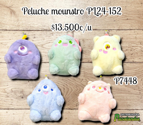 Peluche monstruo colores surtidos PL24-152 (UND)