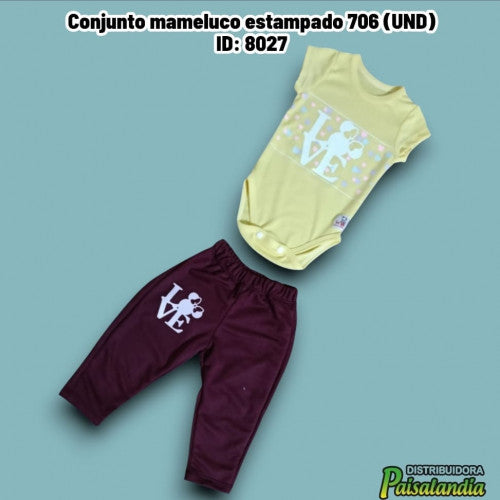 Conjunto mameluco estampado 706 (UND)