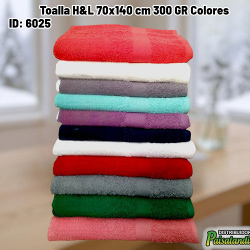 Toalla H&L 70x140 cm 300 GR Colores (UND)