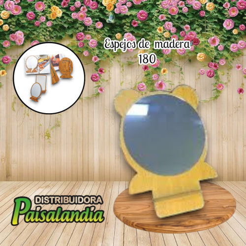 Espejo de madera figuras surtidas 180 (UND)