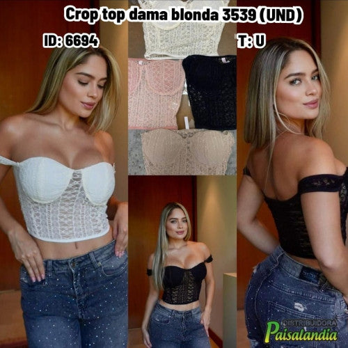 Crop top dama blonda 3539 (UND)