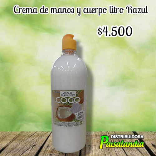 Crema de manos y cuerpo litro RAZUL (UND)