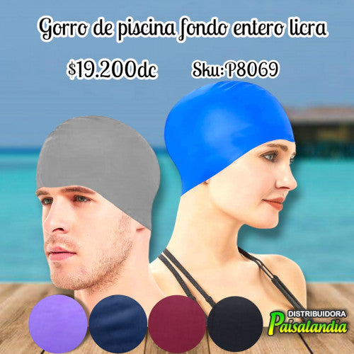 Gorro de piscina fondo entero licra