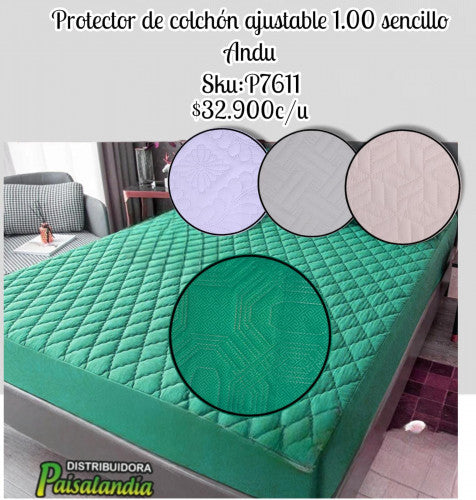 Protector de colchon unicolor sencillo 1,00 Andu