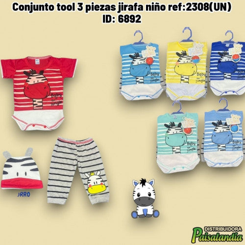 Conjunto tool 3 piezas jirafa niño ref:2308(UN)