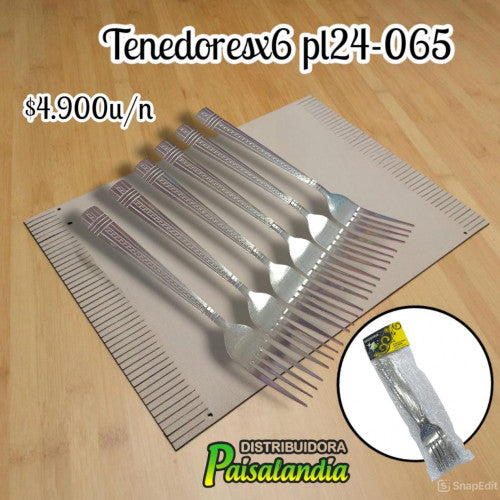Conjunto de tenedores x6 metálicos PL24-065 (UND)