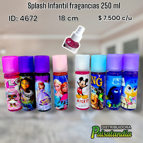 Splash infantil fragancias 250 ml (UND)