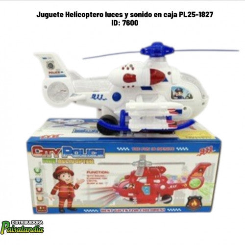 Juguete Helicoptero luces y sonido en caja PL25-1827 (UND)