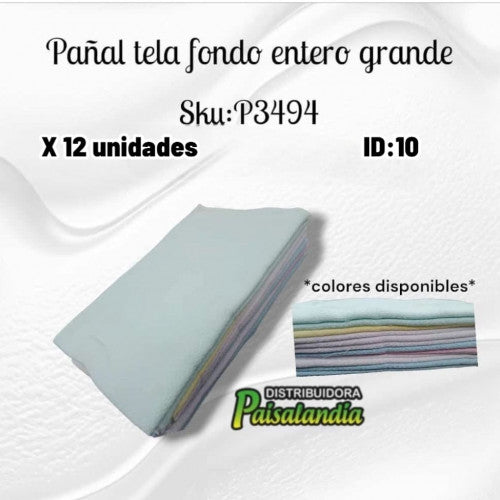 Pañal de tela fondo entero grande (UND)