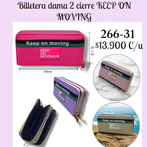 Billetera dos cierres KEEP ON MOVING 266-31 (UND)