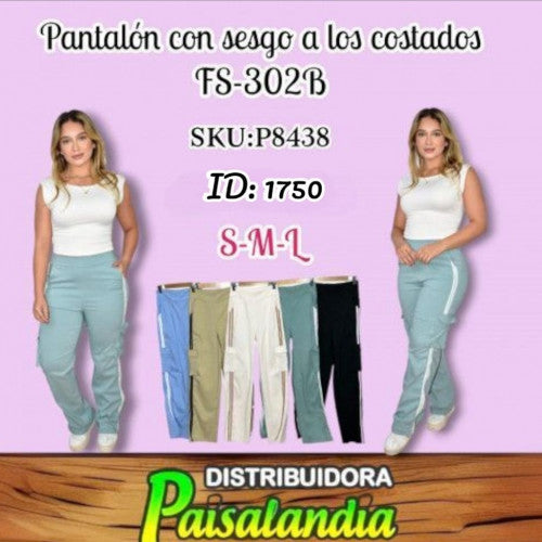 Pantalon con sesgo a los costados FS-302B (UND)