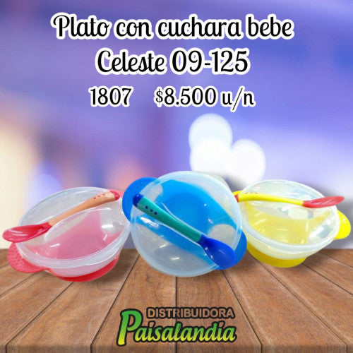 Plato con cuchara bebé (UND)