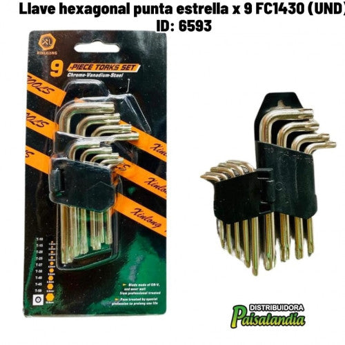 Llave hexagonal punta estrella x 9 FC1430 (UND)