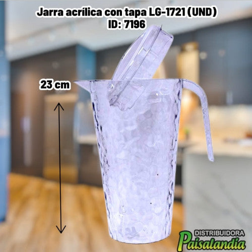 Jarra acrílica con tapa LG-1721 (UND)