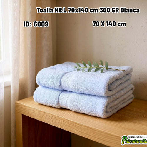 Toalla H&L 70x140 cm 300 GR Blanca (UND)