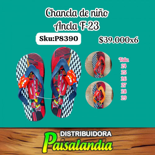 Chancla niños 24-29 ANCLA-F23 (SOLO VENTA X 6 UNIDADES)