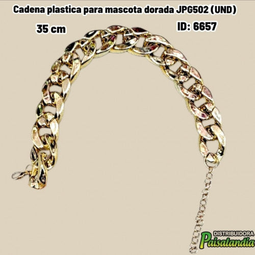 Cadena plastica para mascota dorada JPG502 (UND)