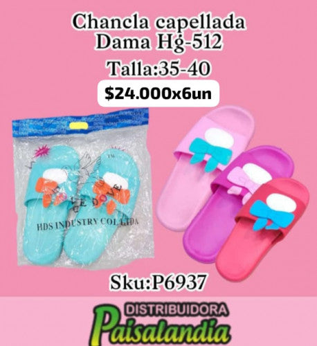 Chancla dama Capellada Eva  Lazo X 6 35-40 DOVE HG-512