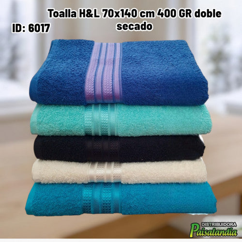 Toalla H&L 70x140 cm 400 GR doble secado (UND)