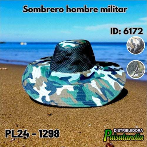 Sombrero hombre militar PL24-1298 38x20 cm (UND)