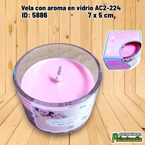 Vela con aroma en vidrio AC2-224 (UND)