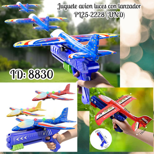 Juguete avion luces con lanzador PL25-2228 (UND)