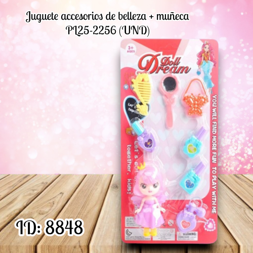 Juguete accesorios de belleza + muñeca PL25-2256 (UND)