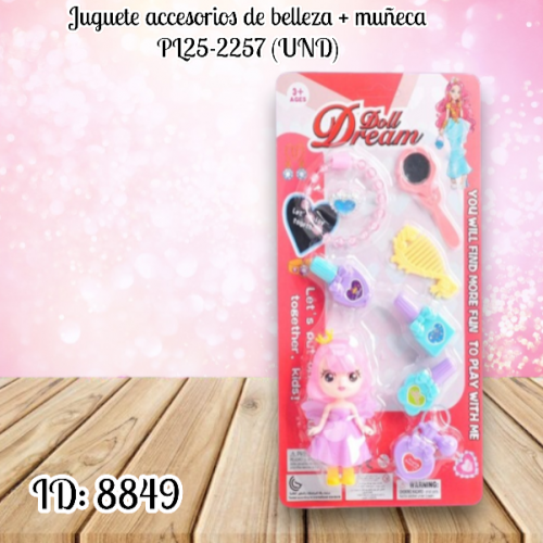 Juguete accesorios de belleza + muñeca PL25-2257 (UND)