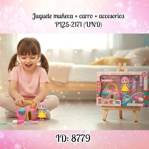 Juguete muñeca + carro + accesorios PL25-2171 (UND)