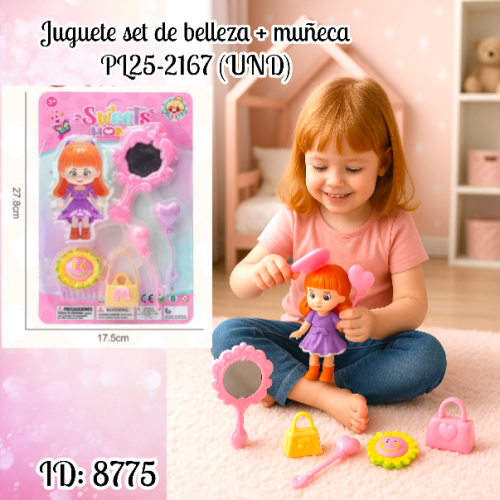 Juguete set de belleza + muñeca PL25-2167 (UND)