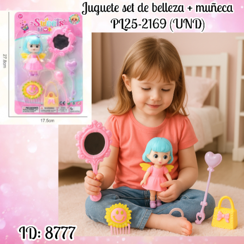 Juguete set de belleza + muñeca PL25-2169 (UND)