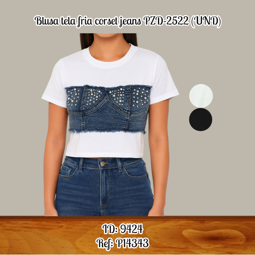 Blusa tela fria corset jeans PZD-2522 (UND)
