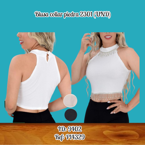 Blusa collar piedra 2301 (UND)