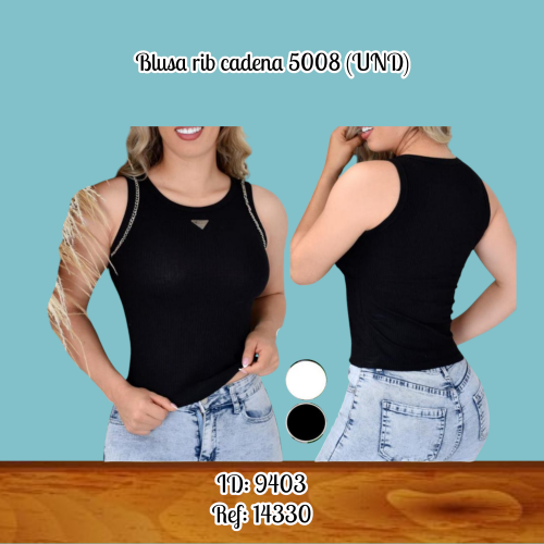 Blusa rib cadena al por mayor – Ref. 5008