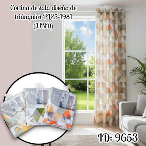 Cortina de sala diseño de triángulos PL25-1981 (UND)