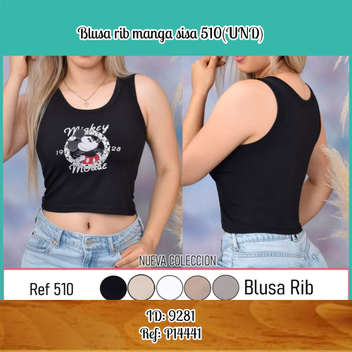 Blusa rib manga sisa 510(UND)