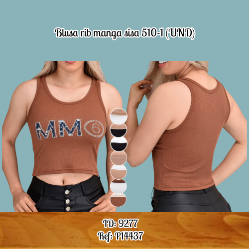 Blusa rib manga sisa 510-1 (UND)