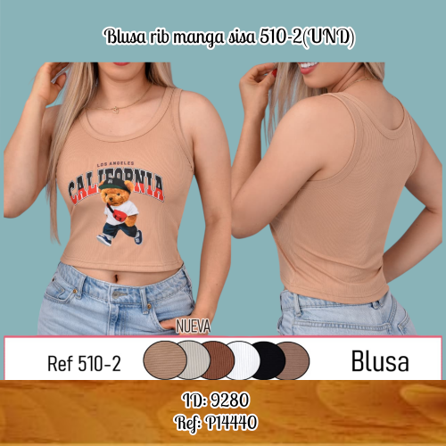 Blusa rib manga sisa 510-2(UND)