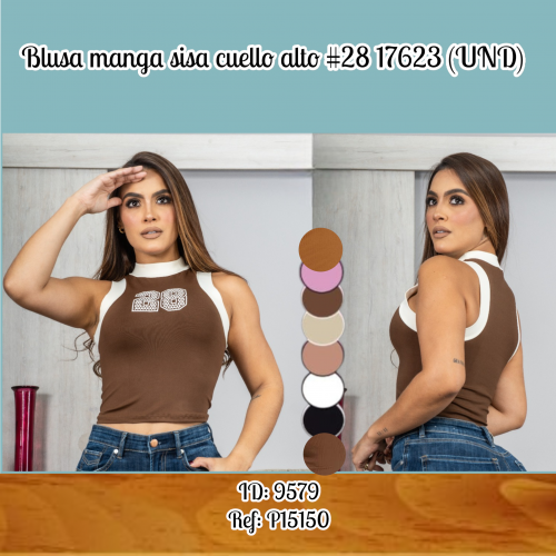 Blusa manga sisa cuello alto #28 17623 (UND)