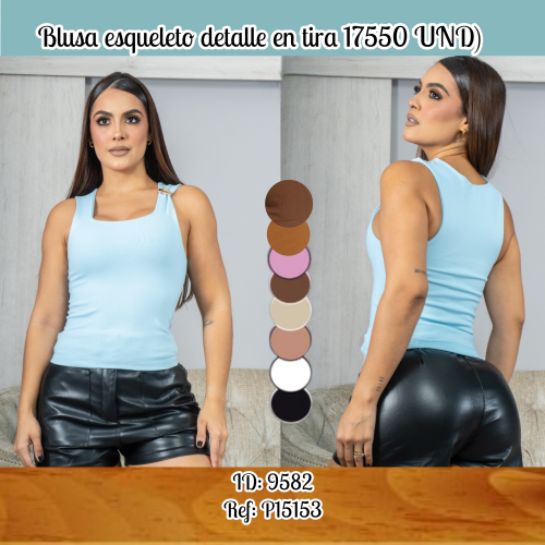 Blusa esqueleto detalle en tira 17550 UND)
