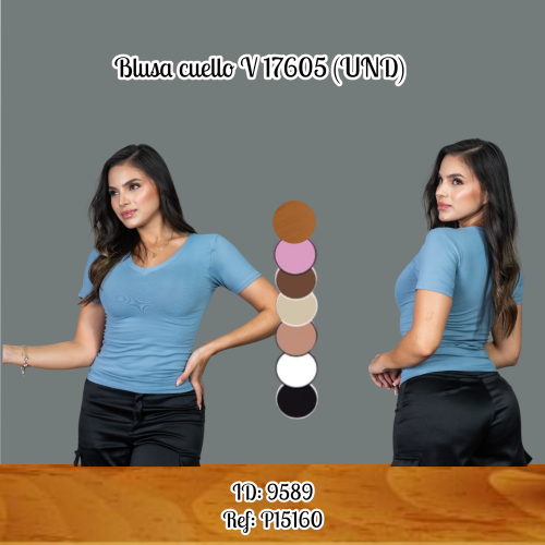 Blusa cuello V 17605 (UND)