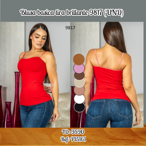 Blusa basica tira brillante 9817 (UND)