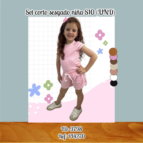 Set corto sesgado niña S10 (UND)
