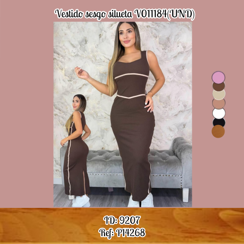 Vestido sesgo silueta V011184(UND)