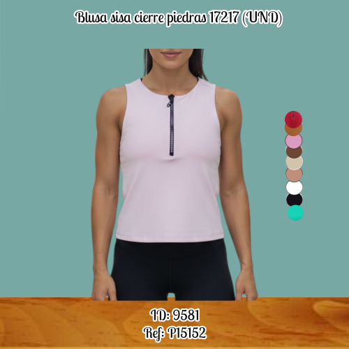 Blusa sisa cierre piedras 17217 (UND)