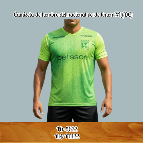 Cmiseta de hombre del nacional verde limon XL (DC)