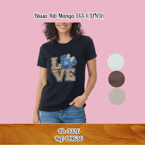 Blusa Rib Manga 513-1(UND)