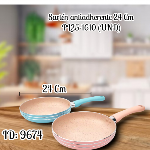Sartén antiadherente con Mango Azul Claro PL25-1610 (UND)