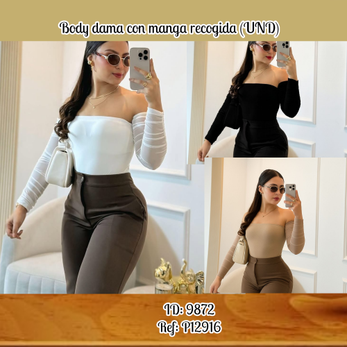 Body dama con manga recogida (UND)